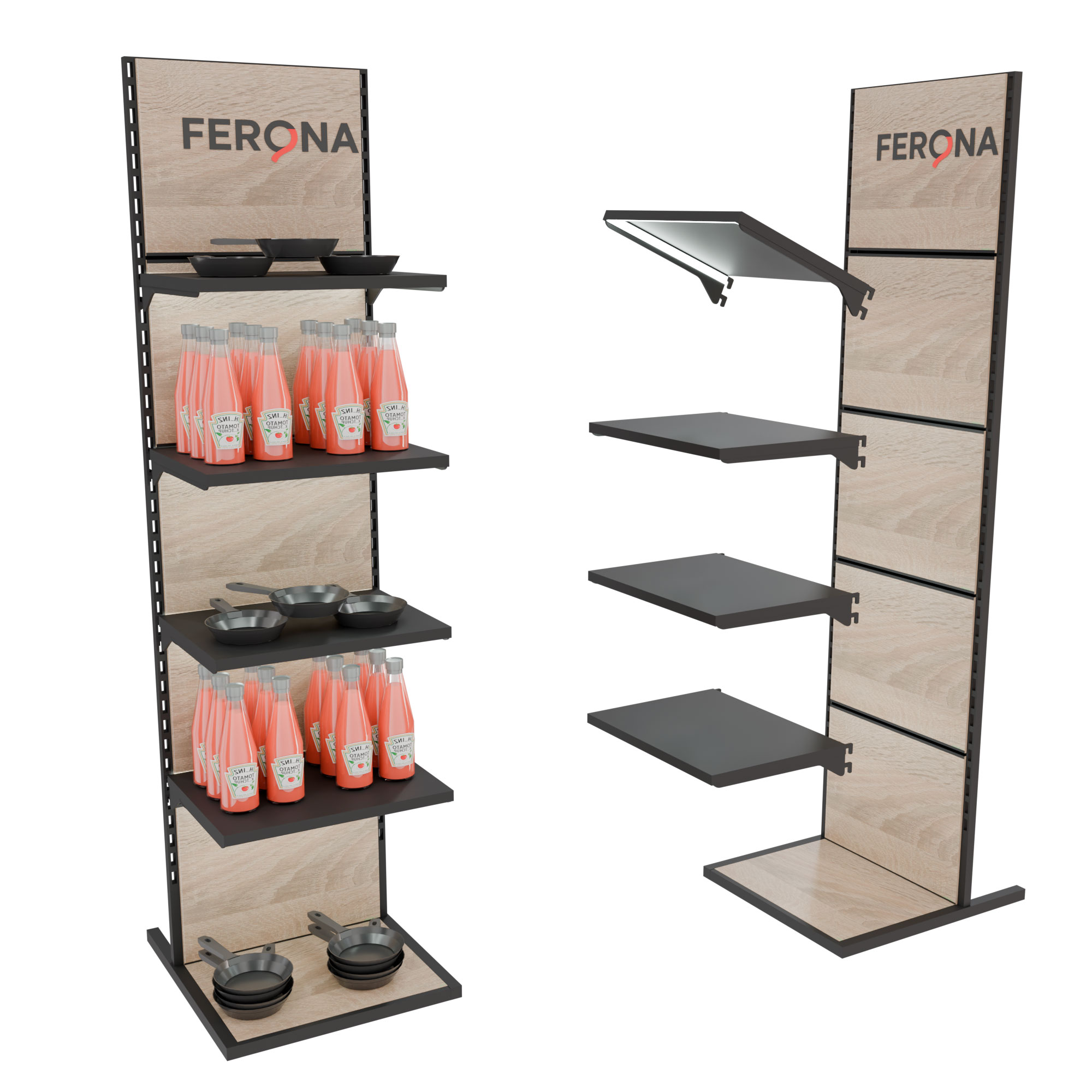 FERONA Double-Sided Metal Cookware Display Stand